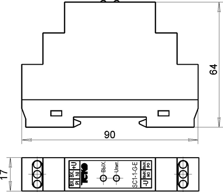 Преобразователь сигнала SC1, габаритный чертеж